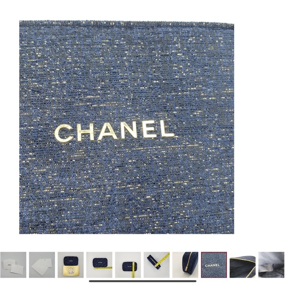 Authentic Chanel 2023 Cosmetic Bag Blue Gold - Picture 8 of 8